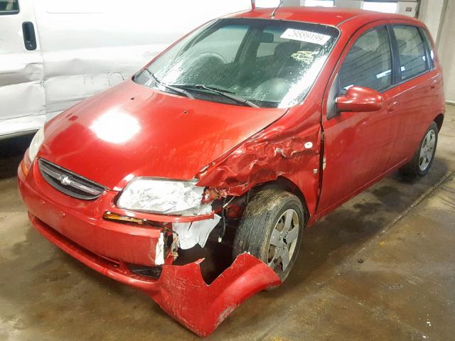 KL1TD66668B164201 - 2008 CHEVROLET AVEO BASE Қызыл фото 2