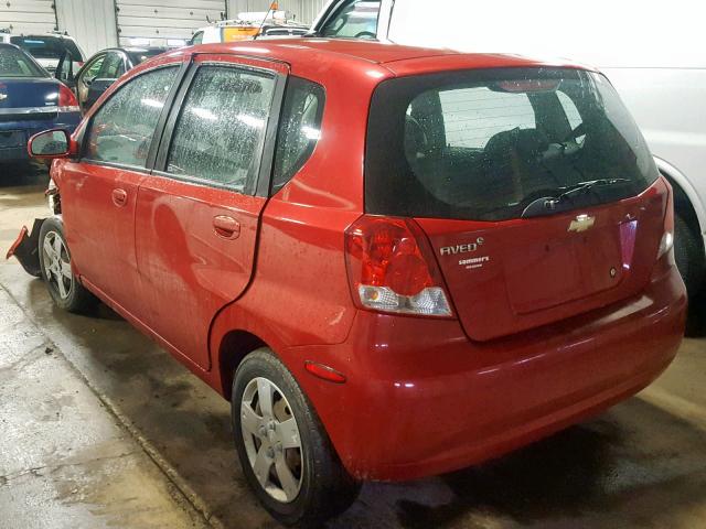 KL1TD66668B164201 - 2008 CHEVROLET AVEO BASE Қызыл фото 3