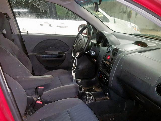 KL1TD66668B164201 - 2008 CHEVROLET AVEO BASE Қызыл фото 5