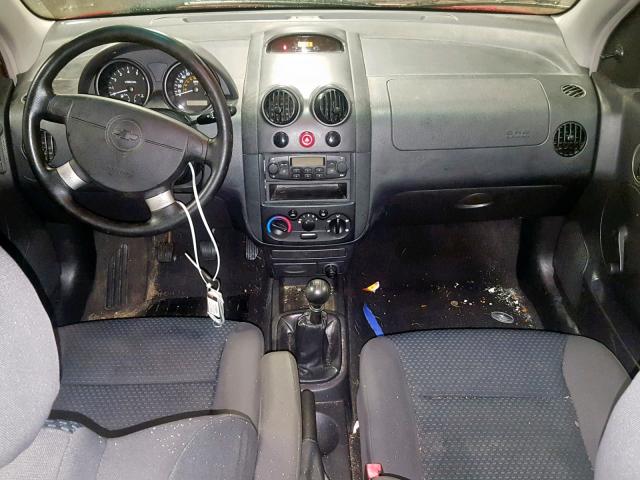 KL1TD66668B164201 - 2008 CHEVROLET AVEO BASE Қызыл фото 9