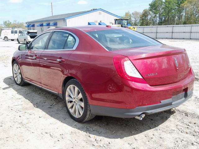 1LNHL9FT5DG605219 - 2013 LINCOLN MKS MAROON photo 3