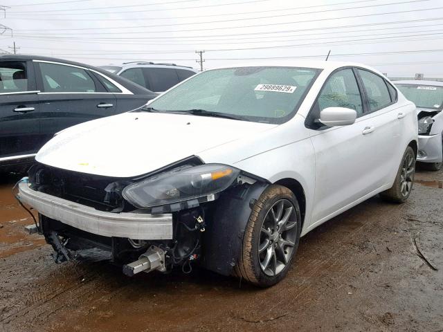 1C3CDFBA5DD219548 - 2013 DODGE DART SXT WHITE photo 2