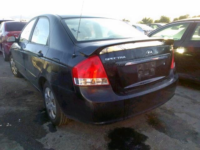 KNAFE122185583920 - 2008 KIA SPECTRA EX BLACK photo 3