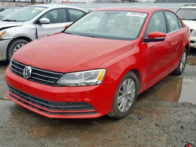 3VWLA7AJ5FM263372 - 2015 VOLKSWAGEN JETTA TDI RED photo 2