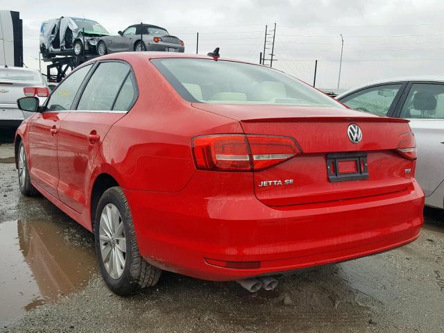 3VWLA7AJ5FM263372 - 2015 VOLKSWAGEN JETTA TDI RED photo 3