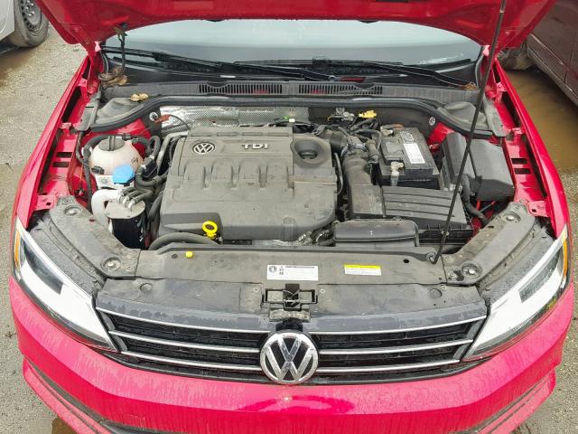 3VWLA7AJ5FM263372 - 2015 VOLKSWAGEN JETTA TDI RED photo 7