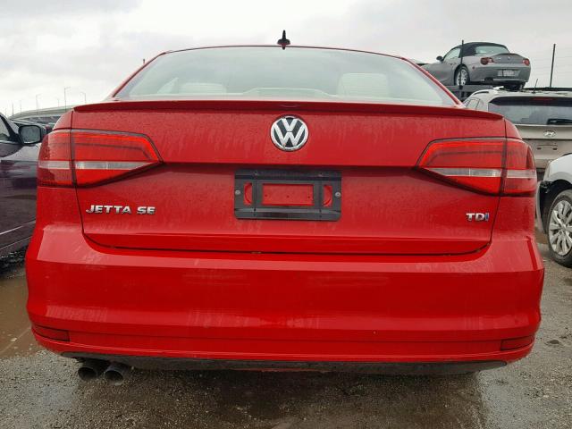 3VWLA7AJ5FM263372 - 2015 VOLKSWAGEN JETTA TDI RED photo 9