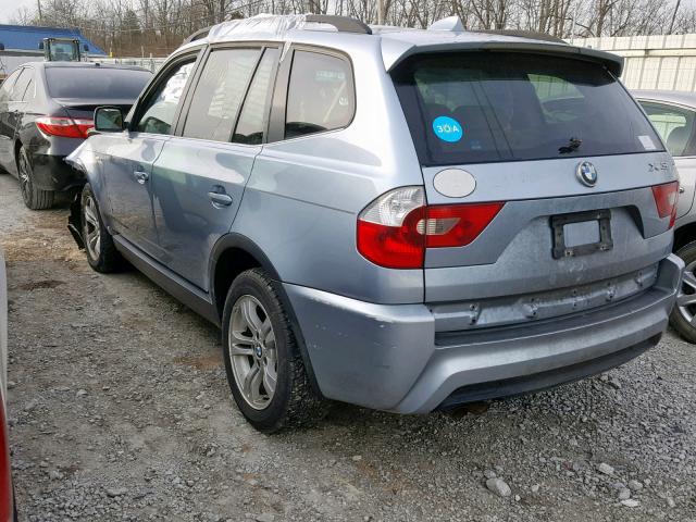 WBXPA93416WG77679 - 2006 BMW X3 3.0I SILVER photo 3