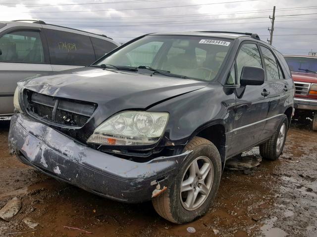 JTJHF10UX30313259 - 2003 LEXUS RX 300 BLACK photo 2