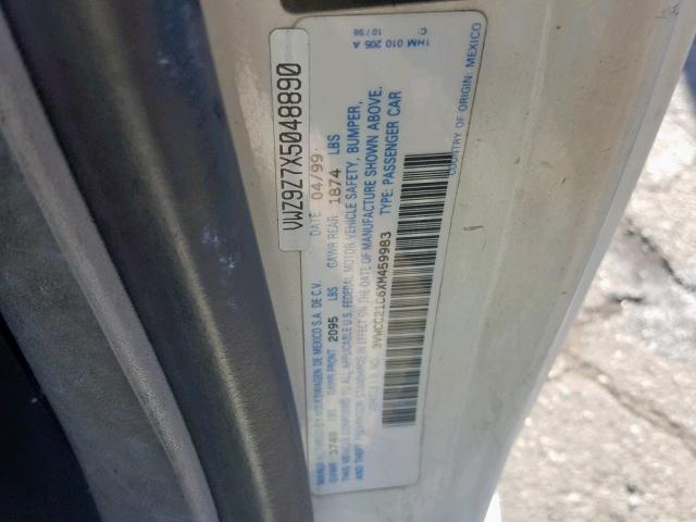 3VWCC21C6XM459983 - 1999 VOLKSWAGEN NEW BEETLE Ağ foto 10