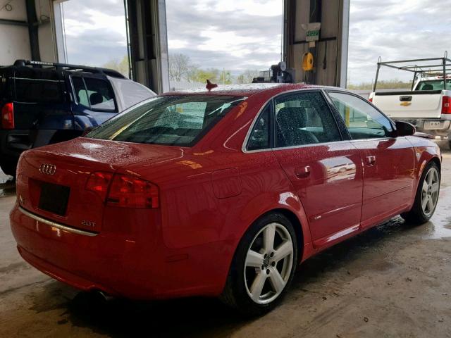 WAUBF78E28A110860 - 2008 AUDI A4 S-LINE RED photo 4