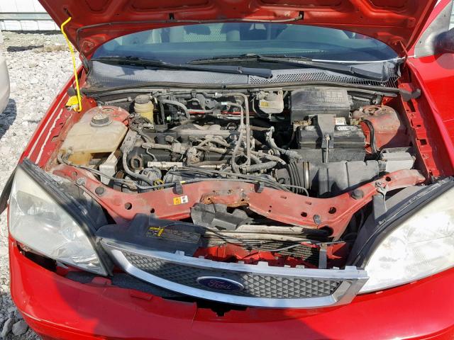 1FAFP34N95W312552 - 2005 FORD FOCUS ZX4 RED photo 7