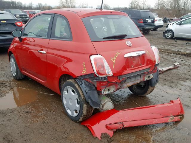 3C3CFFAR2CT181920 - 2012 FIAT 500 POP RED photo 3