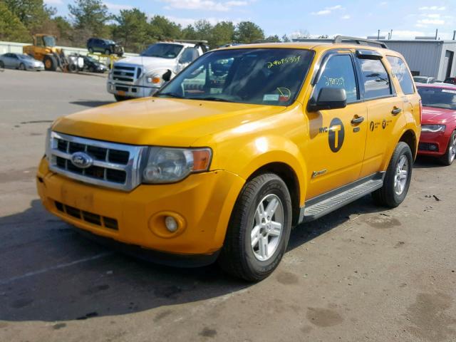 1FMCU4K32AKB24790 - 2010 FORD ESCAPE HYB YELLOW photo 2