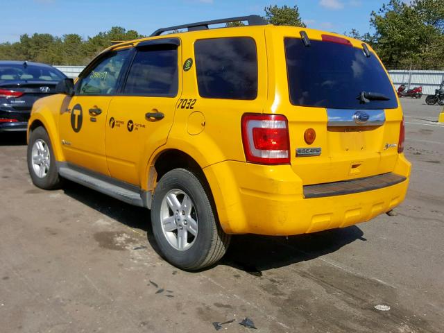 1FMCU4K32AKB24790 - 2010 FORD ESCAPE HYB YELLOW photo 3