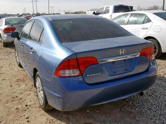 2HGFA16249H506981 - 2009 HONDA CIVIC DX BLUE photo 3