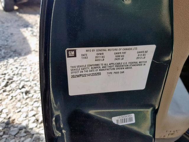 2G2WP522141233255 - 2004 PONTIAC GRAND PRIX 绿色 照片 10