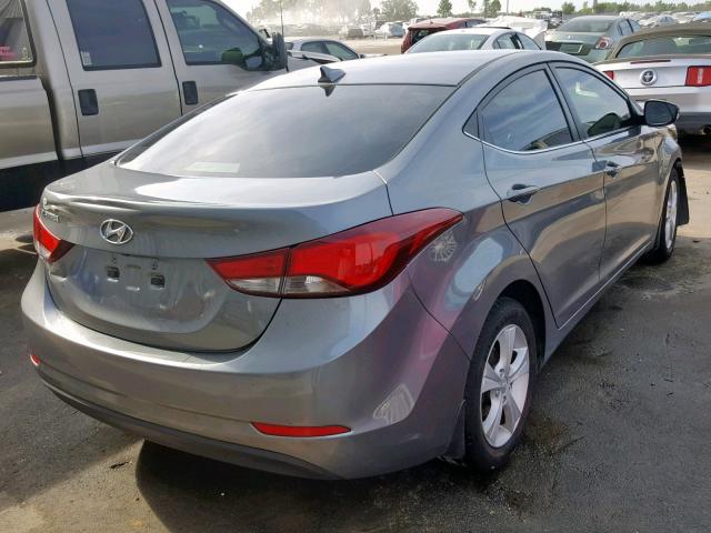 KMHDH4AE4GU592447 - 2016 HYUNDAI ELANTRA SE GRAY photo 4