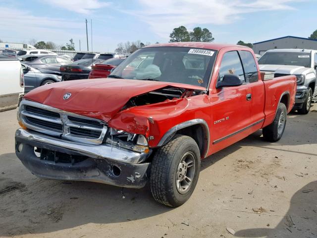 1B7GL22X8XS151873 - 1999 DODGE DAKOTA RED photo 2