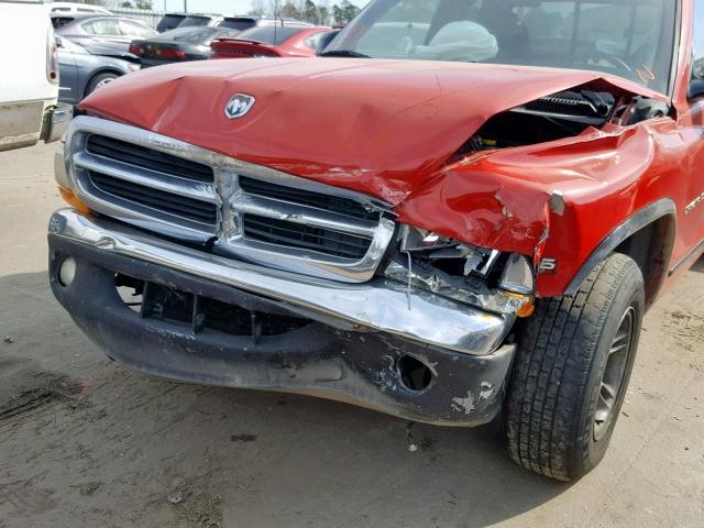 1B7GL22X8XS151873 - 1999 DODGE DAKOTA RED photo 9