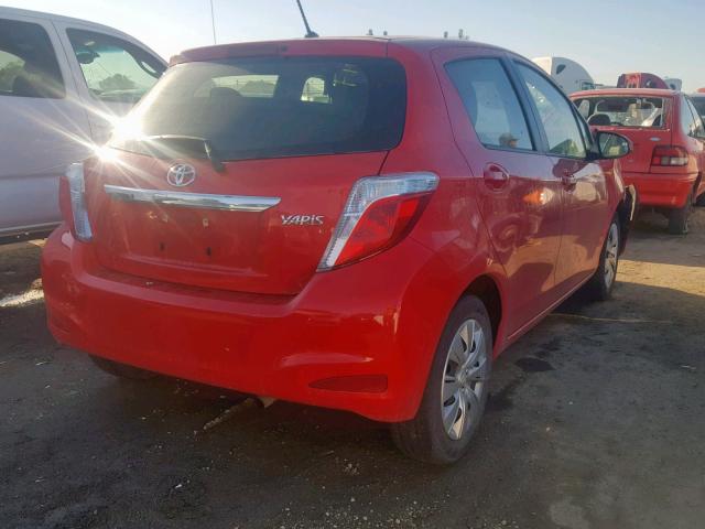 JTDKTUD35ED590711 - 2014 TOYOTA YARIS RED photo 4