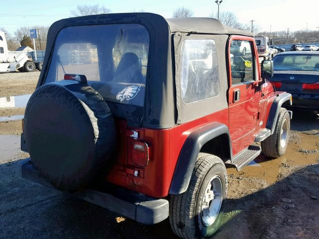 1J4FY29P0WP743976 - 1998 JEEP WRANGLER / RED photo 4