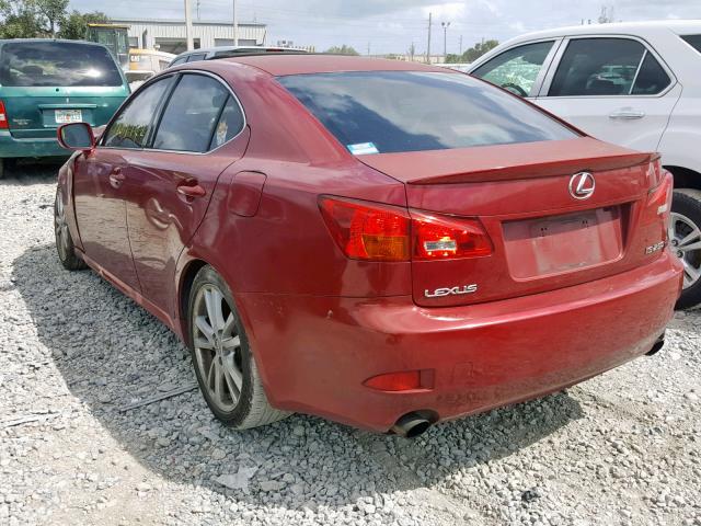 JTHBK262062005038 - 2006 LEXUS IS 250 RED photo 3