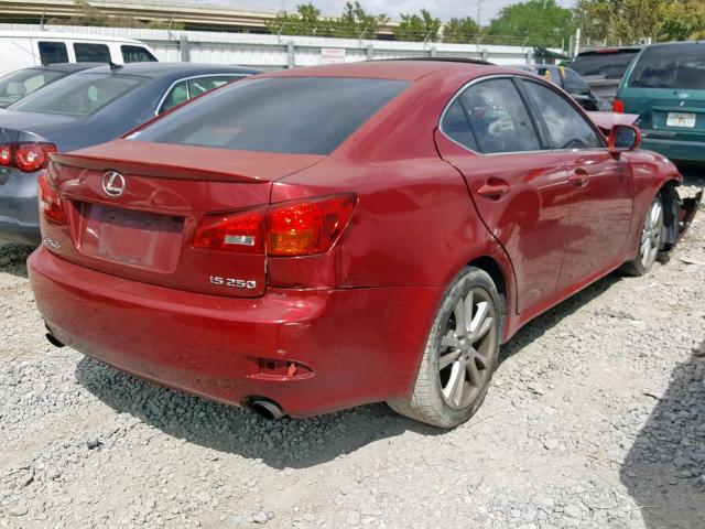 JTHBK262062005038 - 2006 LEXUS IS 250 RED photo 4