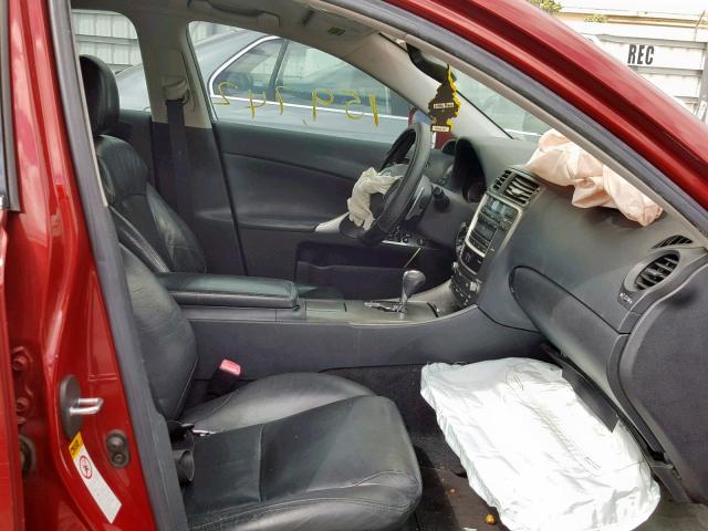 JTHBK262062005038 - 2006 LEXUS IS 250 RED photo 5