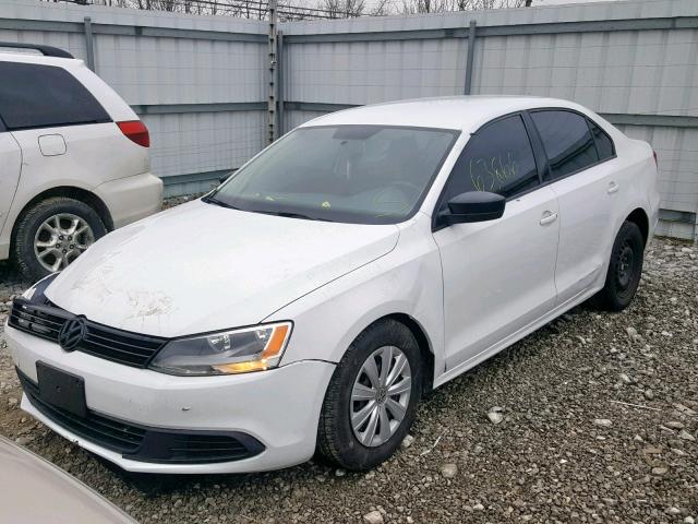 3VW2K7AJ9EM445082 - 2014 VOLKSWAGEN JETTA BASE WHITE photo 2