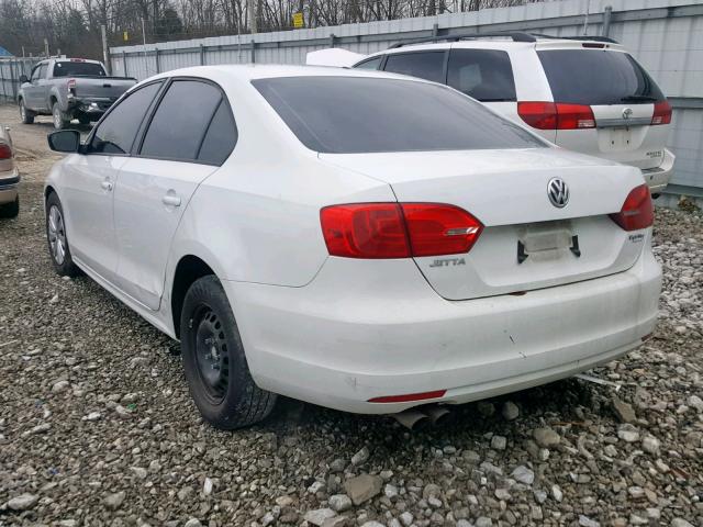 3VW2K7AJ9EM445082 - 2014 VOLKSWAGEN JETTA BASE WHITE photo 3