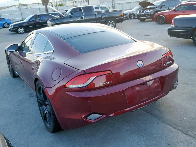 YH4K14AA4CA001502 - 2012 FISKER AUTOMOTIVE KARMA SPOR BURGUNDY photo 3