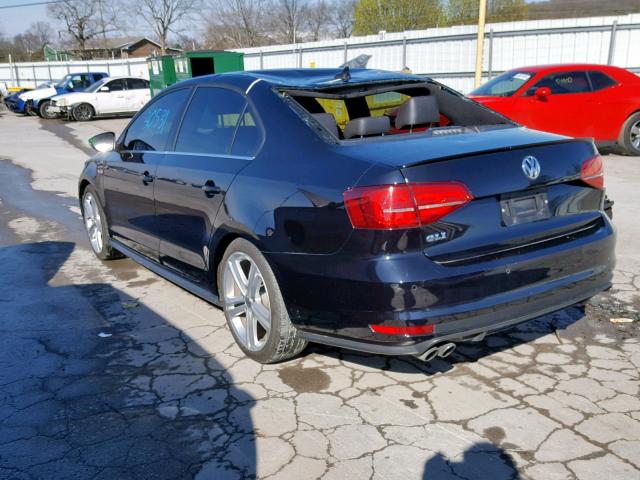 3VW4T7AJ2HM215359 - 2017 VOLKSWAGEN JETTA GLI BLACK photo 3