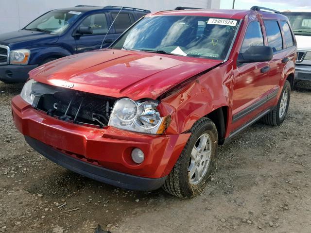 1J4GR48K15C563673 - 2005 JEEP GRAND CHER RED photo 2