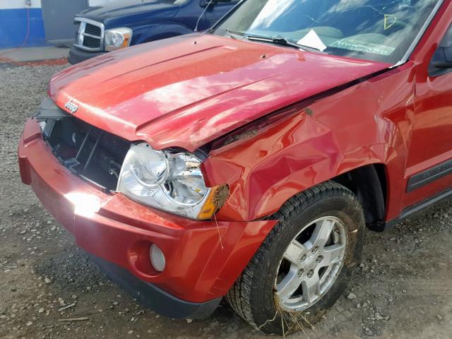 1J4GR48K15C563673 - 2005 JEEP GRAND CHER RED photo 9