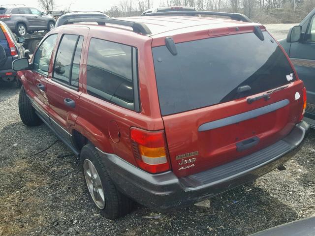 1J4GW48SX4C279899 - 2004 JEEP GRAND CHER RED photo 3