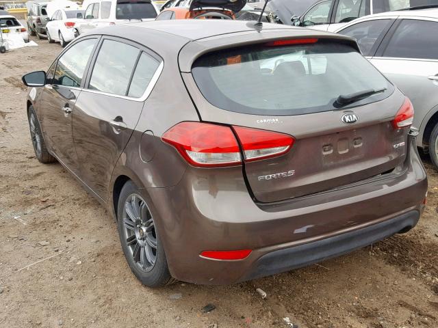 KNAFX5A82F5295425 - 2015 KIA FORTE EX BROWN photo 3