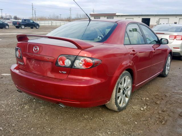 1YVHP81D675M12509 - 2007 MAZDA 6 S RED photo 4