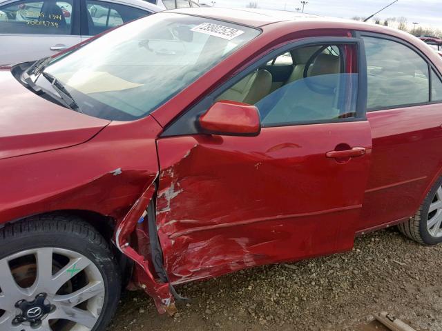 1YVHP81D675M12509 - 2007 MAZDA 6 S RED photo 9