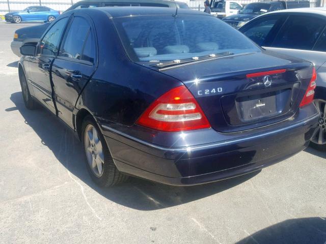 WDBRF61J22F161805 - 2002 MERCEDES-BENZ C 240 BLUE photo 3