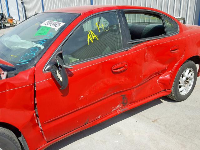 1G2NF52E14M509804 - 2004 PONTIAC GRAND AM S RED photo 9