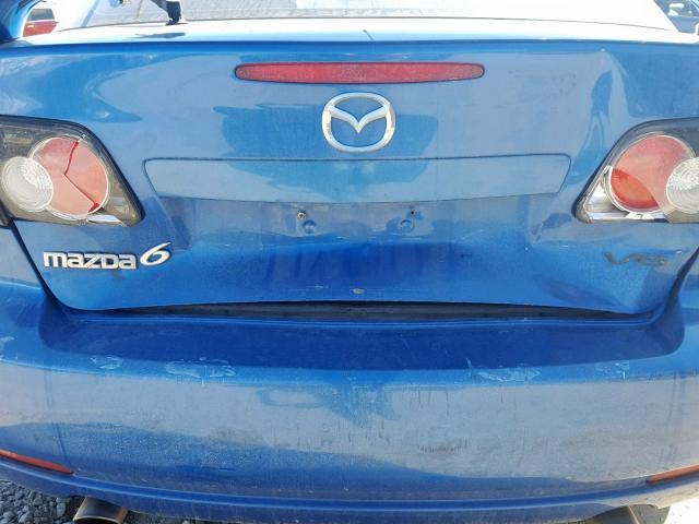 1YVHP84D765M04316 - 2006 MAZDA 6 S BLUE photo 9