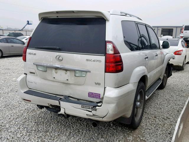 JTJBT20X180154640 - 2008 LEXUS GX 470 WHITE photo 4