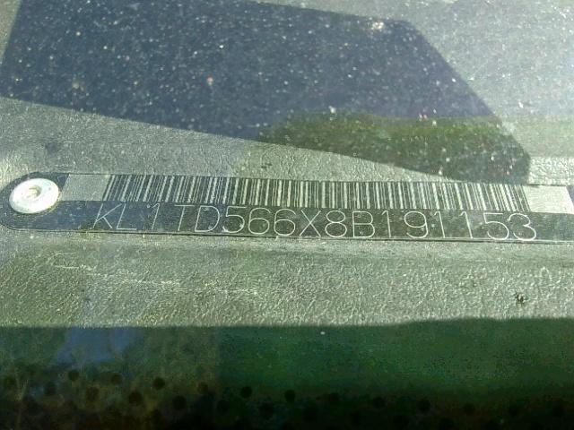 KL1TD566X8B191153 - 2008 CHEVROLET AVEO BASE ნაცრისფერი ფოტო 10