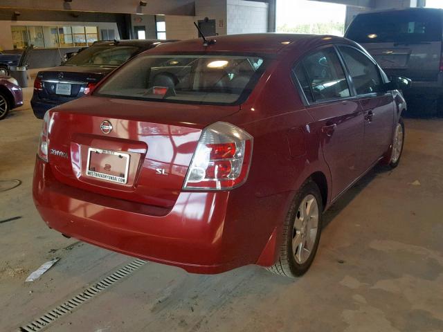 3N1AB61E38L725332 - 2008 NISSAN SENTRA 2.0 BURGUNDY photo 4