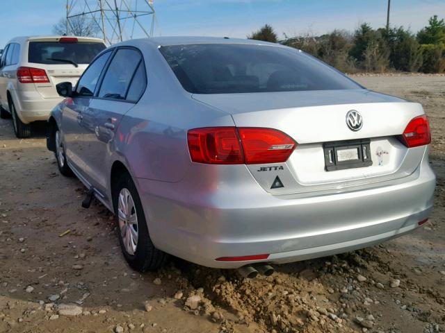 3VW2K7AJ0EM427215 - 2014 VOLKSWAGEN JETTA BASE SILVER photo 3