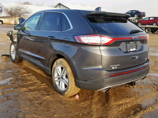 2FMPK4J97JBB30236 - 2018 FORD EDGE SEL CHARCOAL photo 3