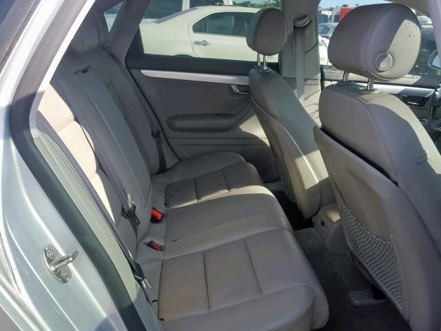 WAUAF78E88A108185 - 2008 AUDI A4 2.0T SILVER photo 6