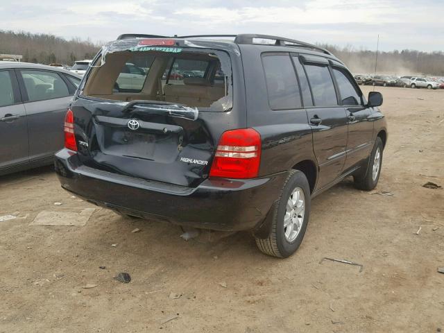 JTEGD21A920029145 - 2002 TOYOTA HIGHLANDER BLACK photo 4