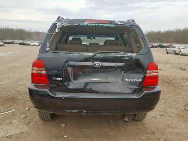 JTEGD21A920029145 - 2002 TOYOTA HIGHLANDER BLACK photo 9